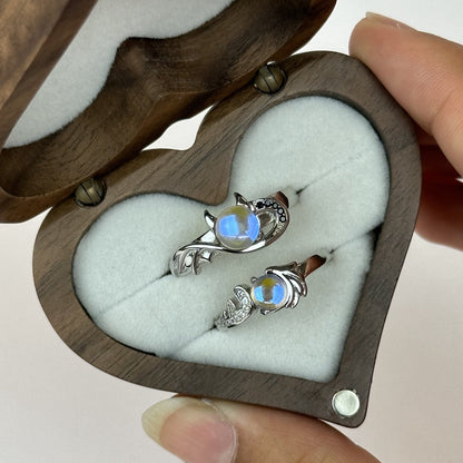 Angel & Demon Ring Set With Opal Stone - CouplesPicks