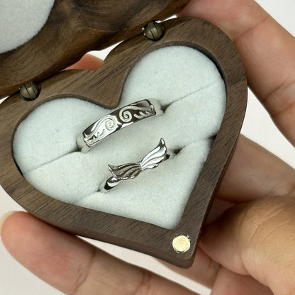 Angel Wings Couple Ring Set - CouplesPicks