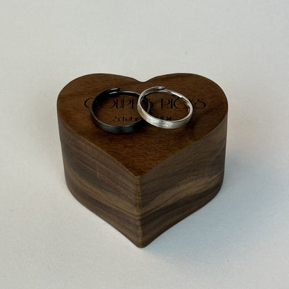 Brushed Silver and Black Ring Set - CouplesPicks